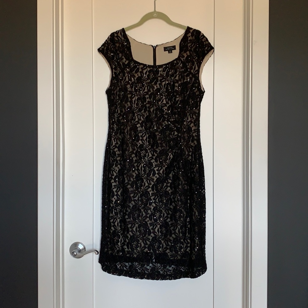 Black Lace and sequin cocktail dress